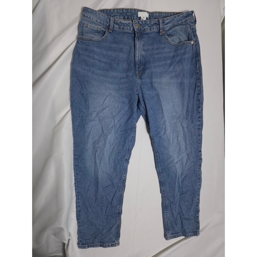 H&M Jeans Womens  Blue Medium Wash Relaxed High Rise Tapered